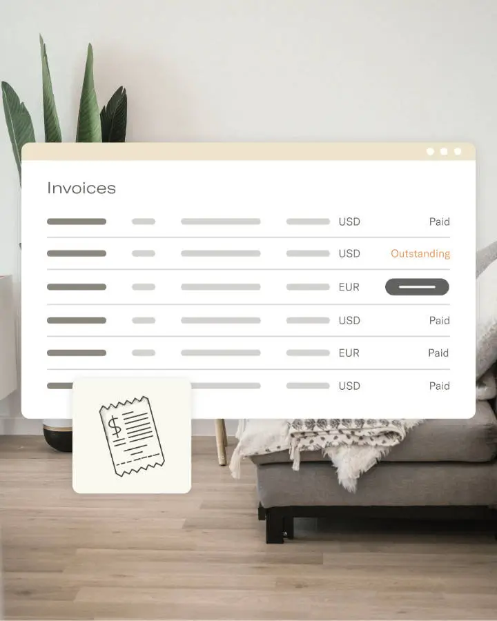 Illustration of the invoice dashboard.